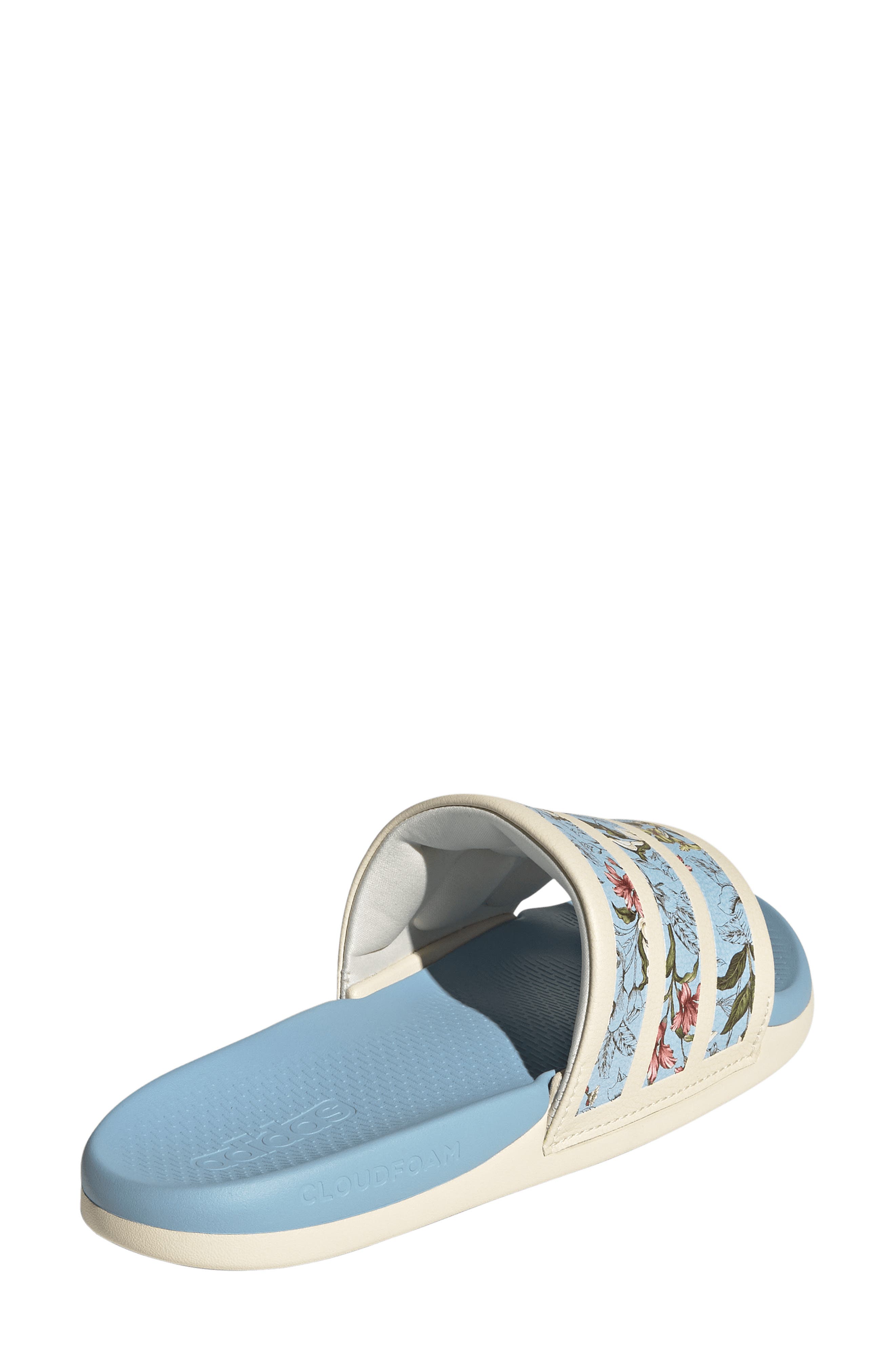 Gender Inclusive Adilette Comfort 2.0 Slide Sandal, Alternate, color, ECRU TINT/ CLEAR SKY/ AUBURN