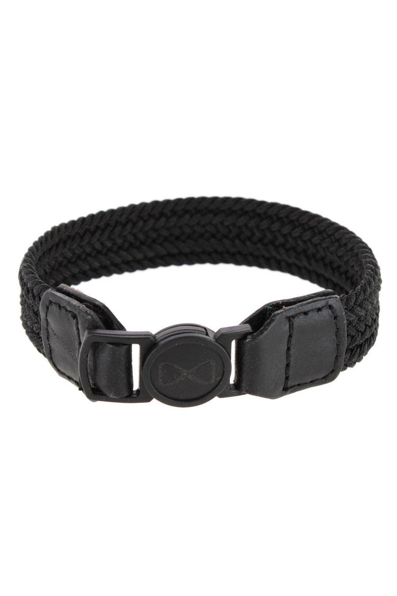 Brody 18mm Solid Color Braided Golf Bracelet, Alternate, color, Black