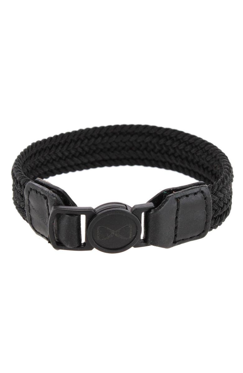 Trafalgar Brody 18mm Solid Color Braided Golf Bracelet, Alternate, color, Black