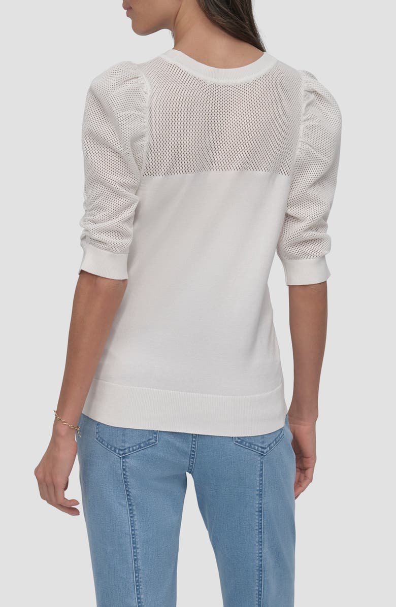 DKNY Puff Sleeve Sweater, Alternate, color, Ivory