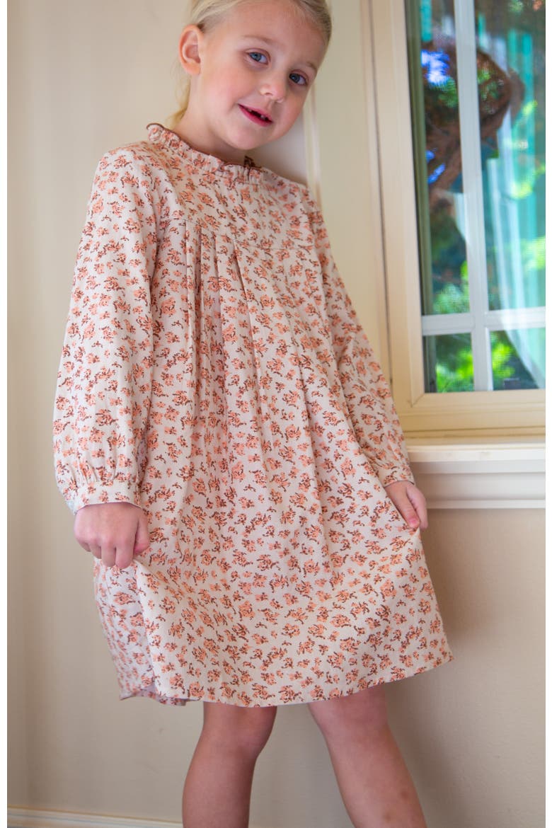 Little Kid  Myrtle Pleated Dress, Alternate, color, Pink Heather