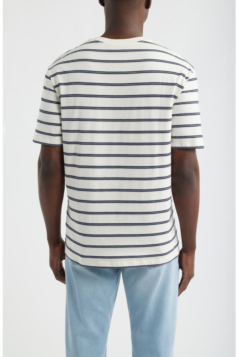 Stripe Loose Fit Cotton Blend T-Shirt, Alternate, color, ANTIQUE WHITE