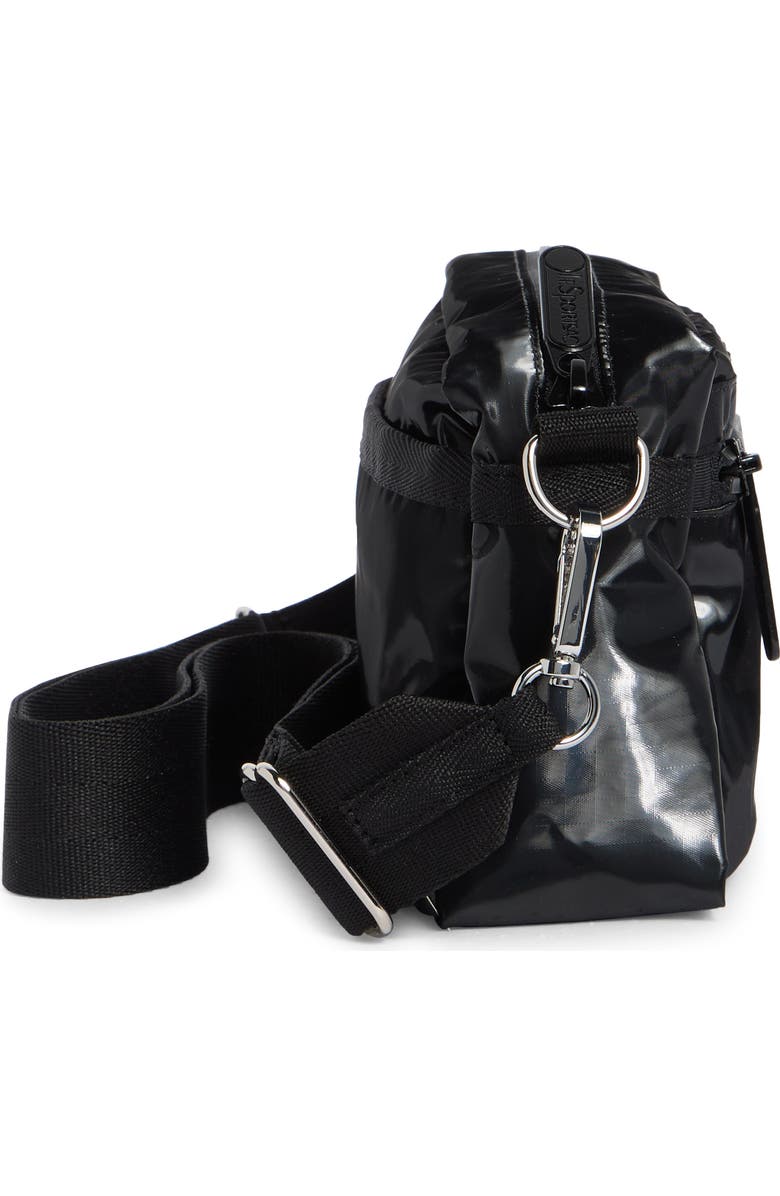 LeSportsac East/West Phone Crossbody Bag, Alternate, color, Black Shine