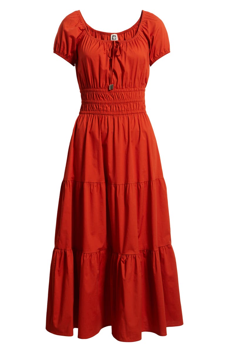 Anne Klein Smocked Tiered Midi Dress, Alternate, color, 