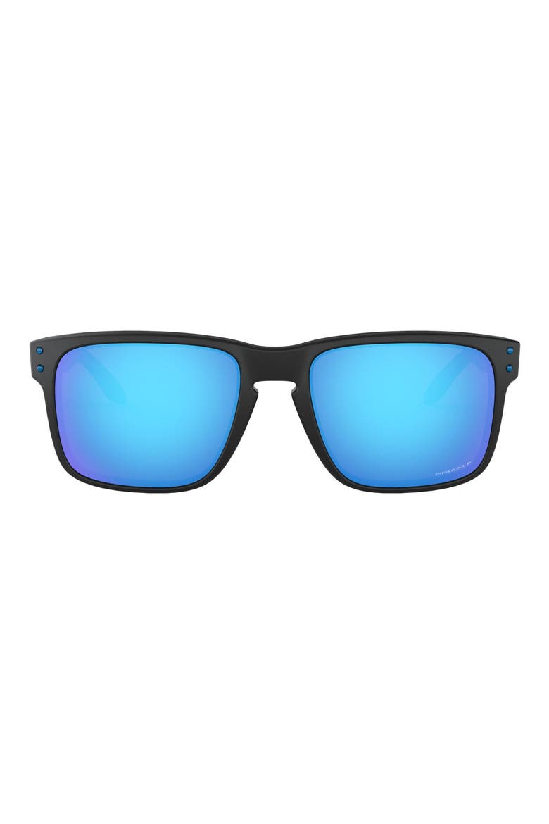 Holbrook™ 57mm Prizm™ Polarized Keyhole Sunglasses, Main, color, MATTE BLACK