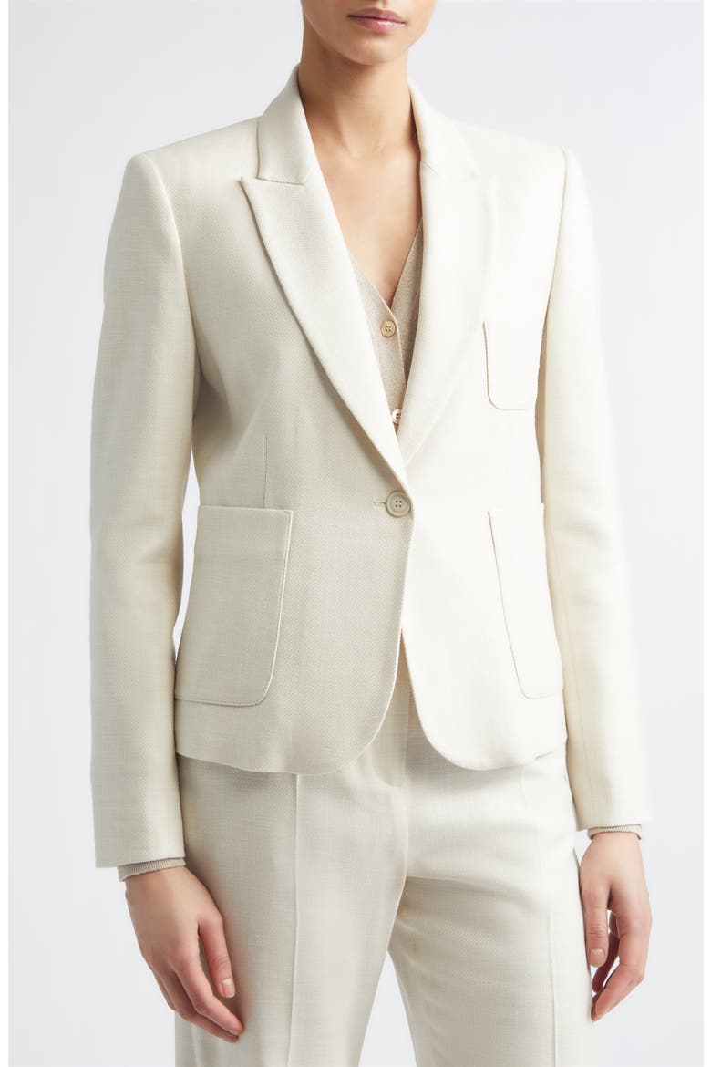 Herringbone Wool Blend Jacket, Alternate, color, 00 IVORY