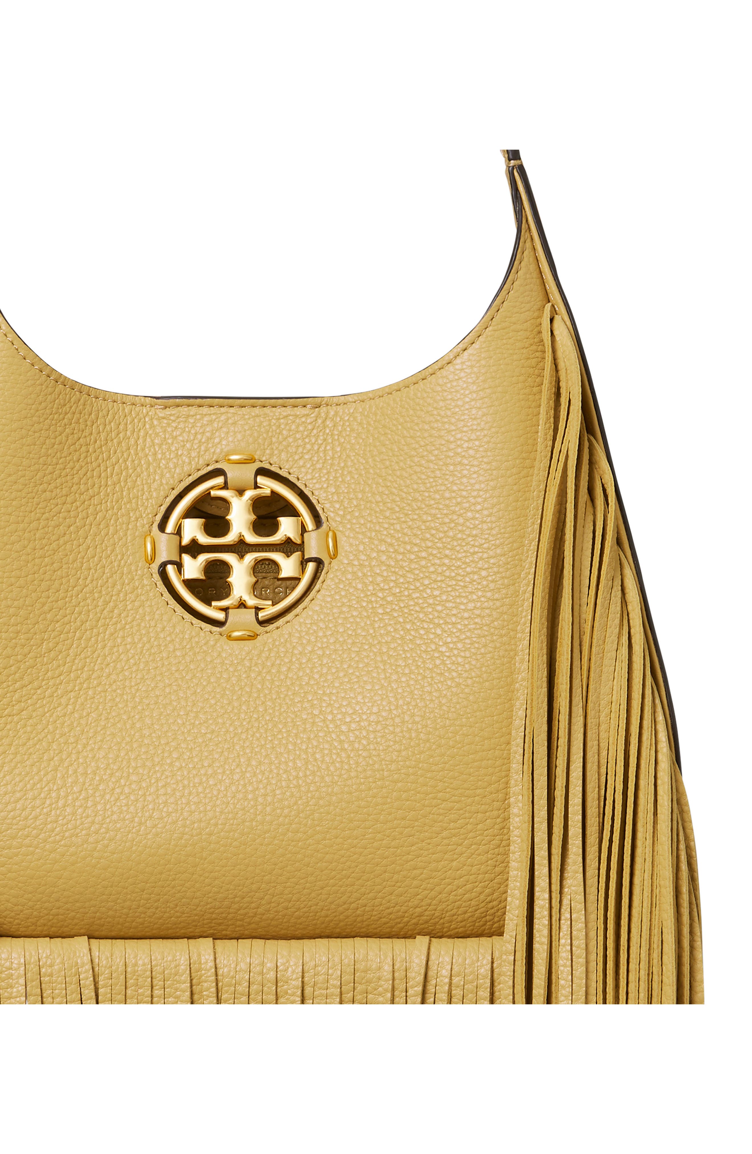 Tory Burch Miller Fringe Small Leather Shoulder Bag, Alternate, color, 