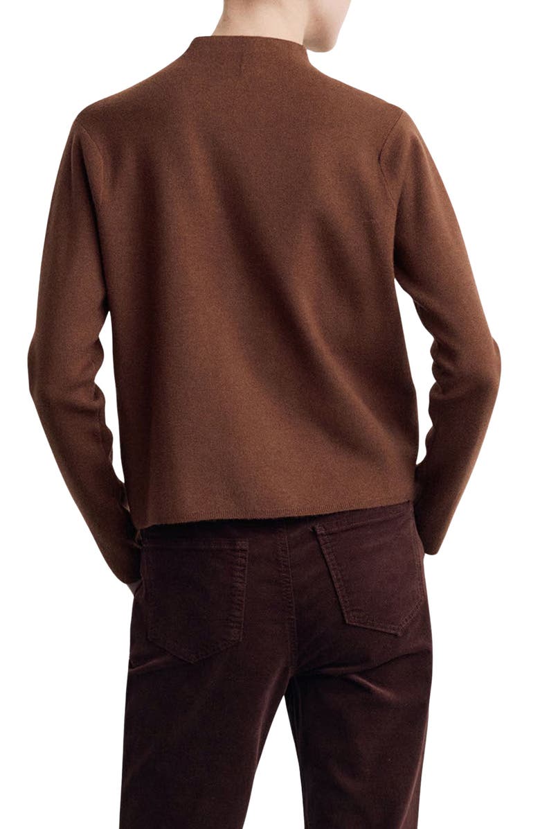 MANGO Funnel Neck Sweater, Alternate, color, Caramel