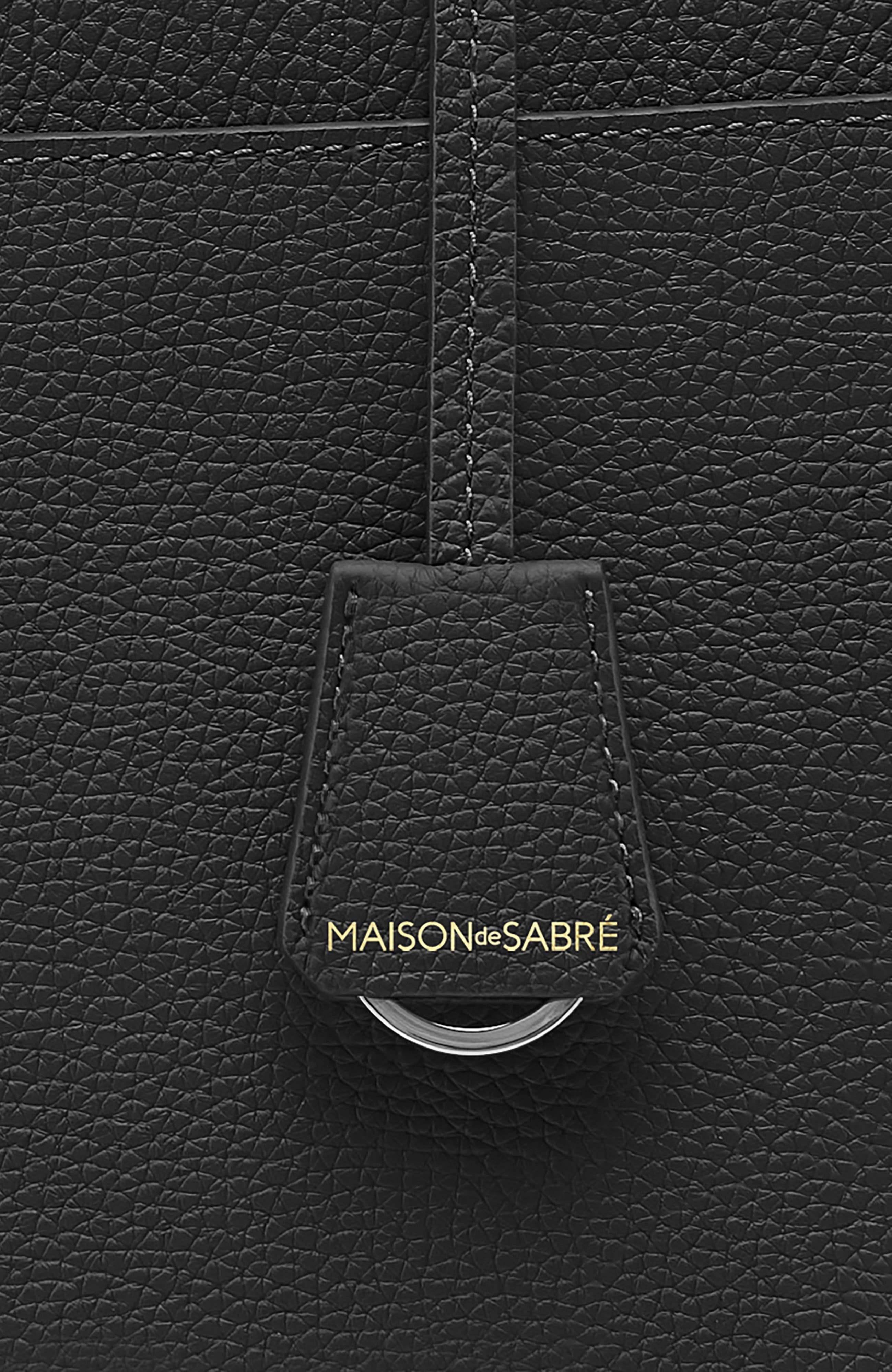 MAISON de SABRÉ Leather Laptop Bag, Alternate, color, Black Caviar
