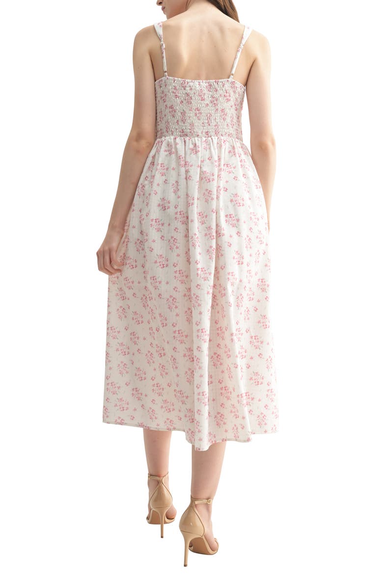 All in Favor Floral Midi Sundress, Alternate, color, Cream Mauve