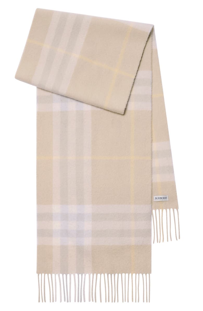 Burberry Giant Check Cashmere Scarf, Main, color, Smoke Grey