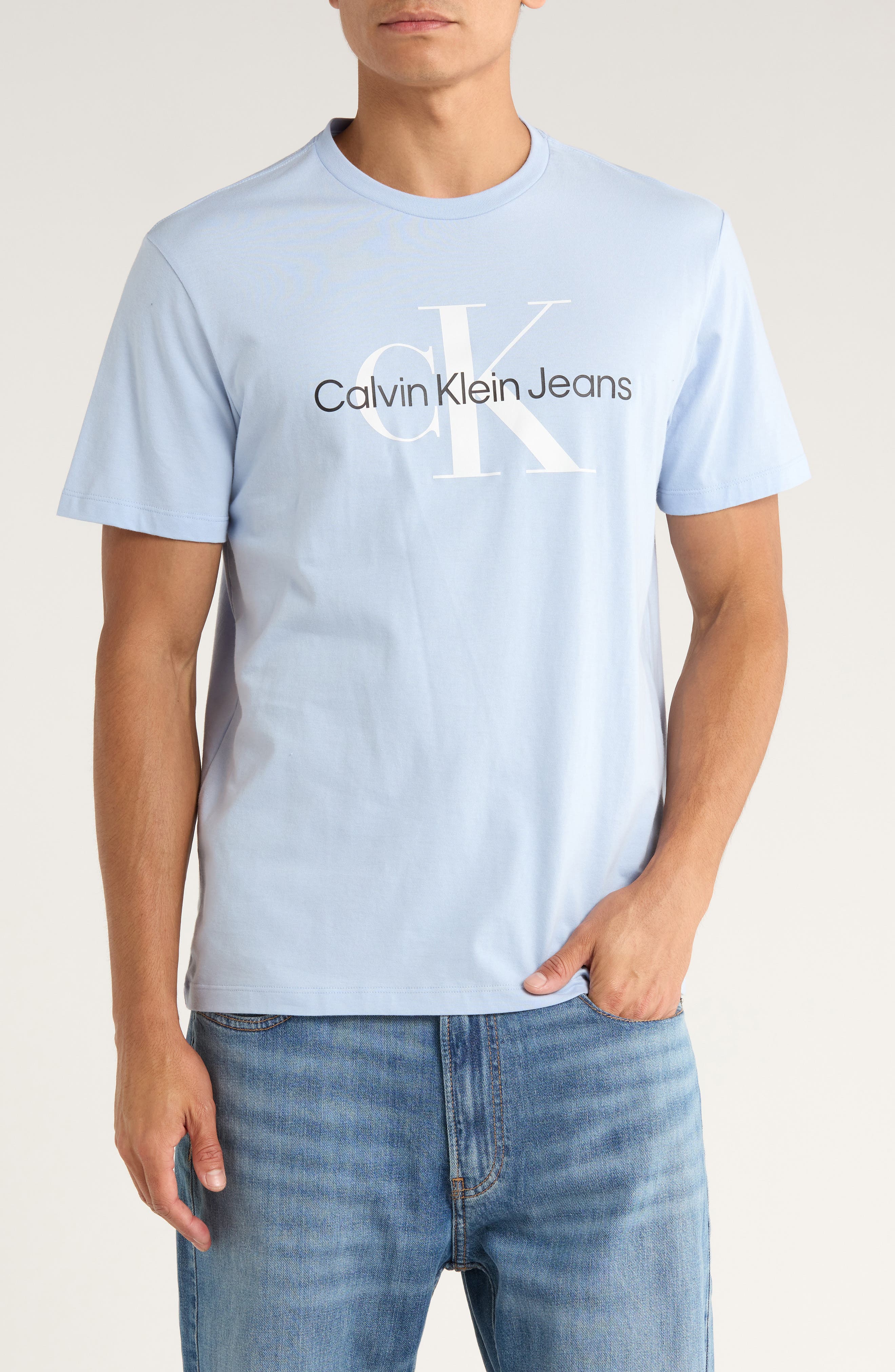 Calvin Klein Monogram Logo Crew Neck T-Shirt
