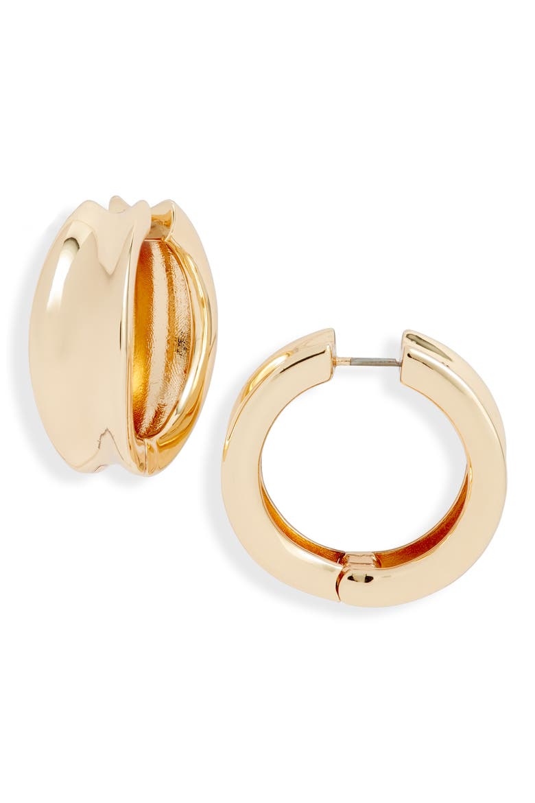 Doune Hoop Earrings, Main, color, GOLD TONE