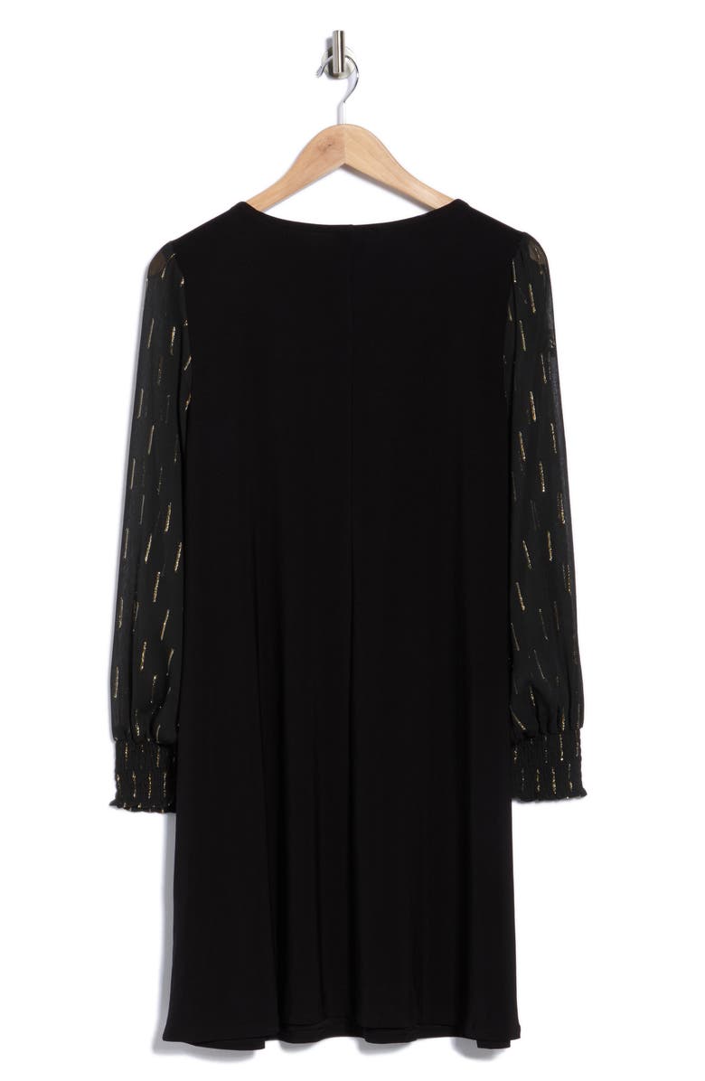 Halogen<sup>®</sup> Balloon Sleeve Shift Dress, Alternate, color, Rich Black 060