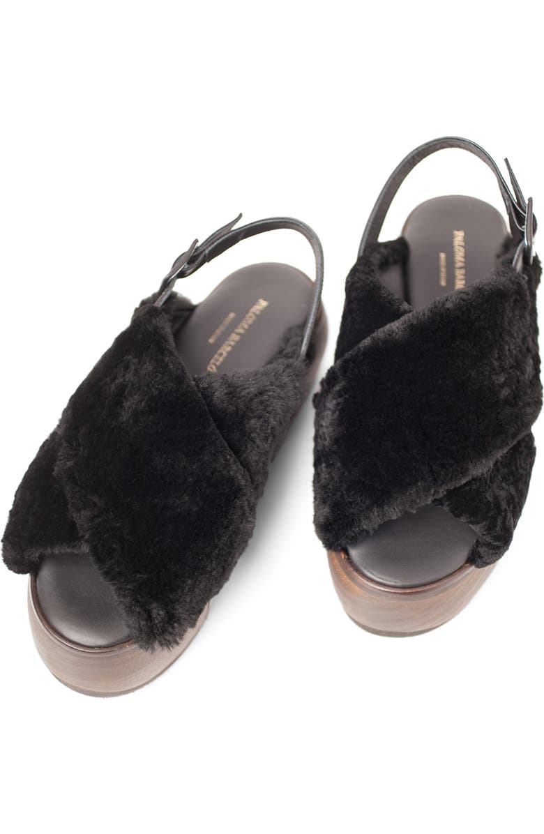 Paloma Barcelo Viola Moution Genuine Shearling Platform Sandal, Alternate, color,