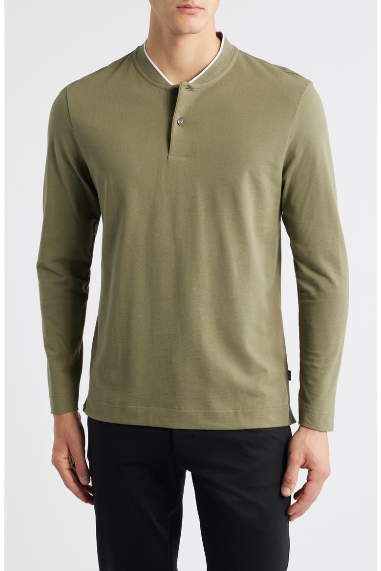 Pal Long Sleeve Blade Collar Polo, Main, color, MEDIUM GREEN