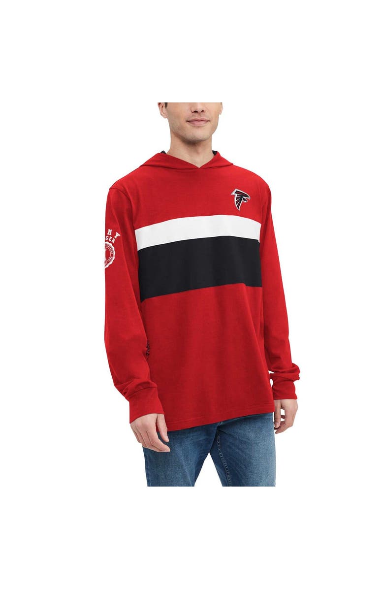 Tommy Hilfiger Men's Tommy Hilfiger  Red Atlanta Falcons Morgan Long Sleeve Hoodie T-Shirt, Main, color, Red