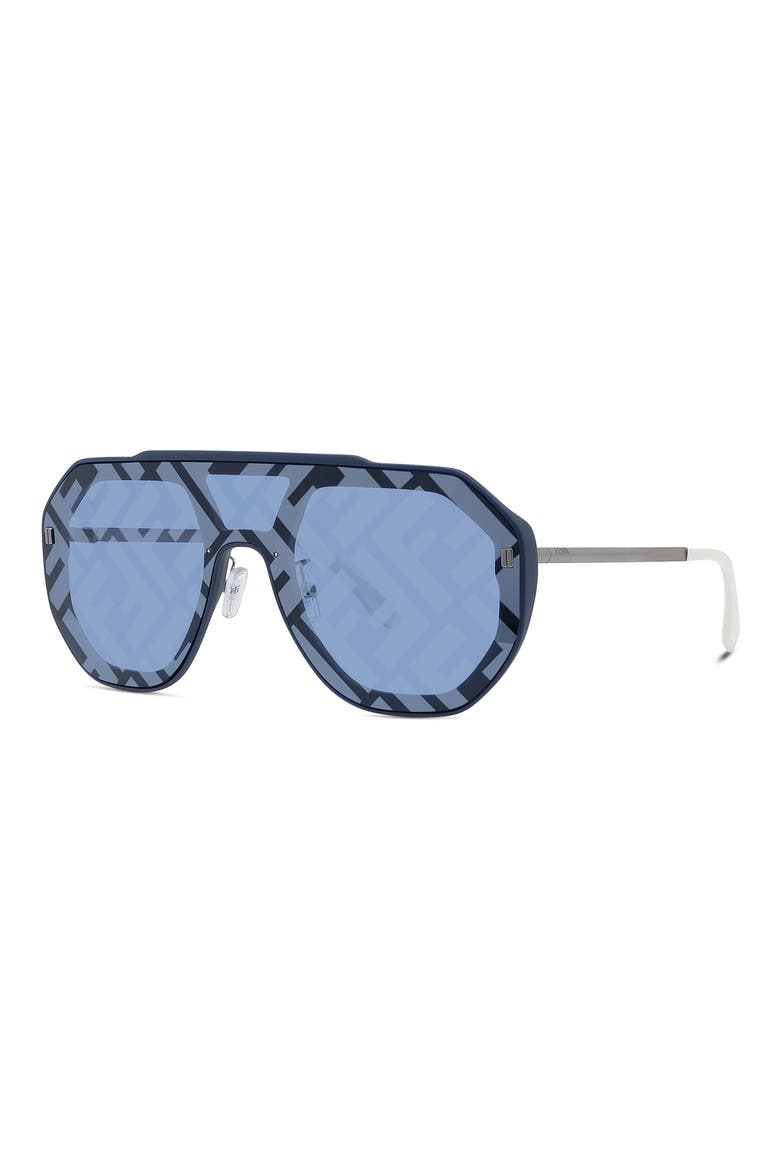 FF Fendi Evolution Mask Sunglasses, Alternate, color, MATTE DARK RUTH / BLU MIRROR