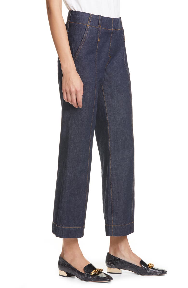 Tory Burch Crop Flare Nonstretch Jeans, Alternate, color, 