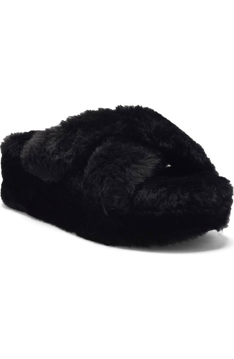 Jessica Simpson Talulla Faux Fur Platform Cozy Slip-On Sandal, Main, color,