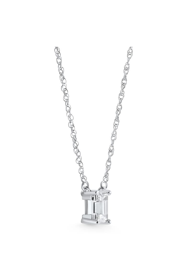 Diamond "I" Initial Pendant 18" Necklace 14K Gold Lab Grown, Alternate, color, 14k White Gold