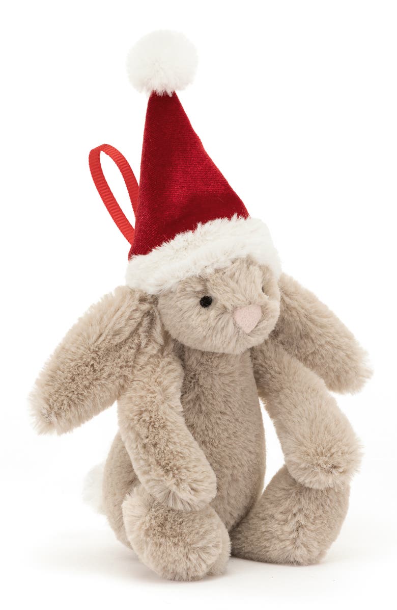 Jellycat Bashful Christmas Bunny Plush Ornament, Main, color,