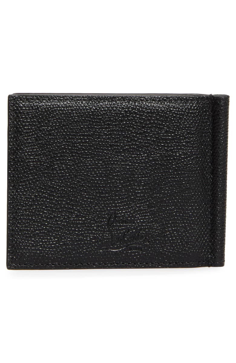 Christian Louboutin Mooncrest Calfskin Bifold Wallet with Money Clip, Alternate, color, Black