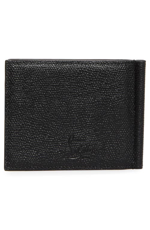 Christian Louboutin Mooncrest Calfskin Bifold Wallet With Money Clip In Black