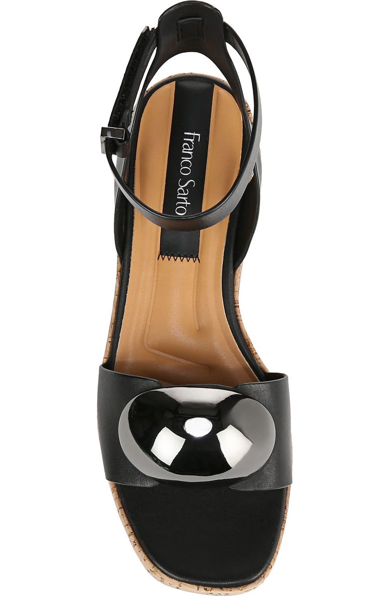 Franco Sarto Taysha Ankle Strap Platform Wedge Sandal, Alternate, color, Black