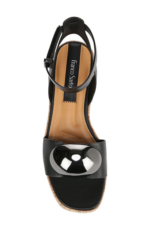 Franco Sarto Taysha Ankle Strap Platform Wedge Sandal In Black
