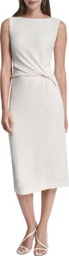 DKNY Side Knot Sheath Midi Dress