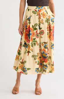 Floral Pull-On Maxi Skirt