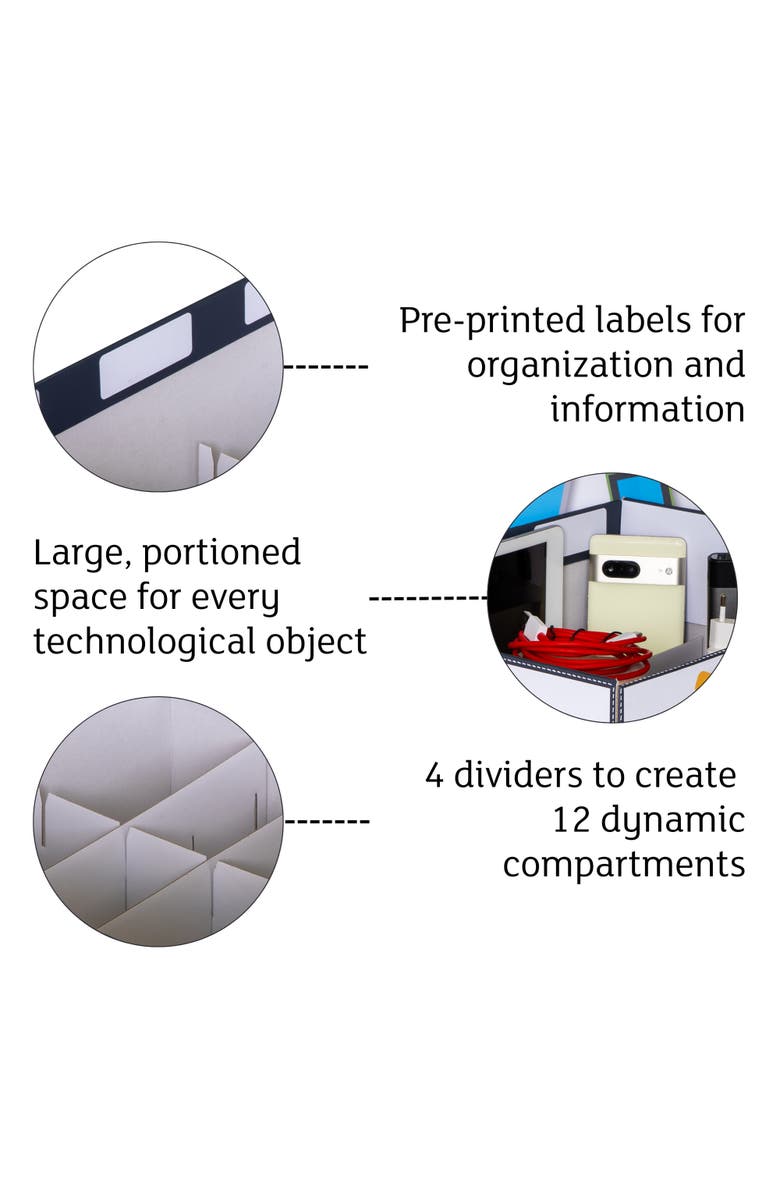 Lavatelli Tech Organizer Box, Alternate, color, Multicolored