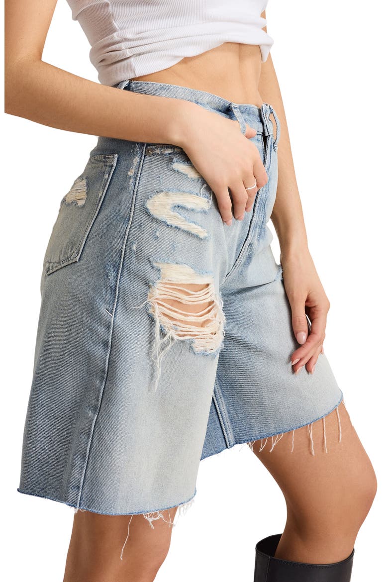 Good Extreme High Waist Denim Barrel Shorts, Alternate, color, INDIGO809