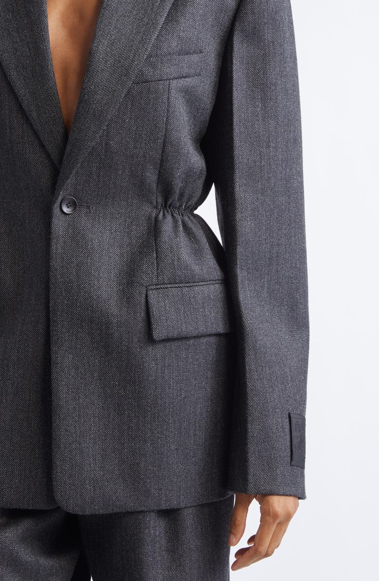 Alexander Wang Oversize Wool Gabardine Blazer, Alternate, color, Black/ Charcoal