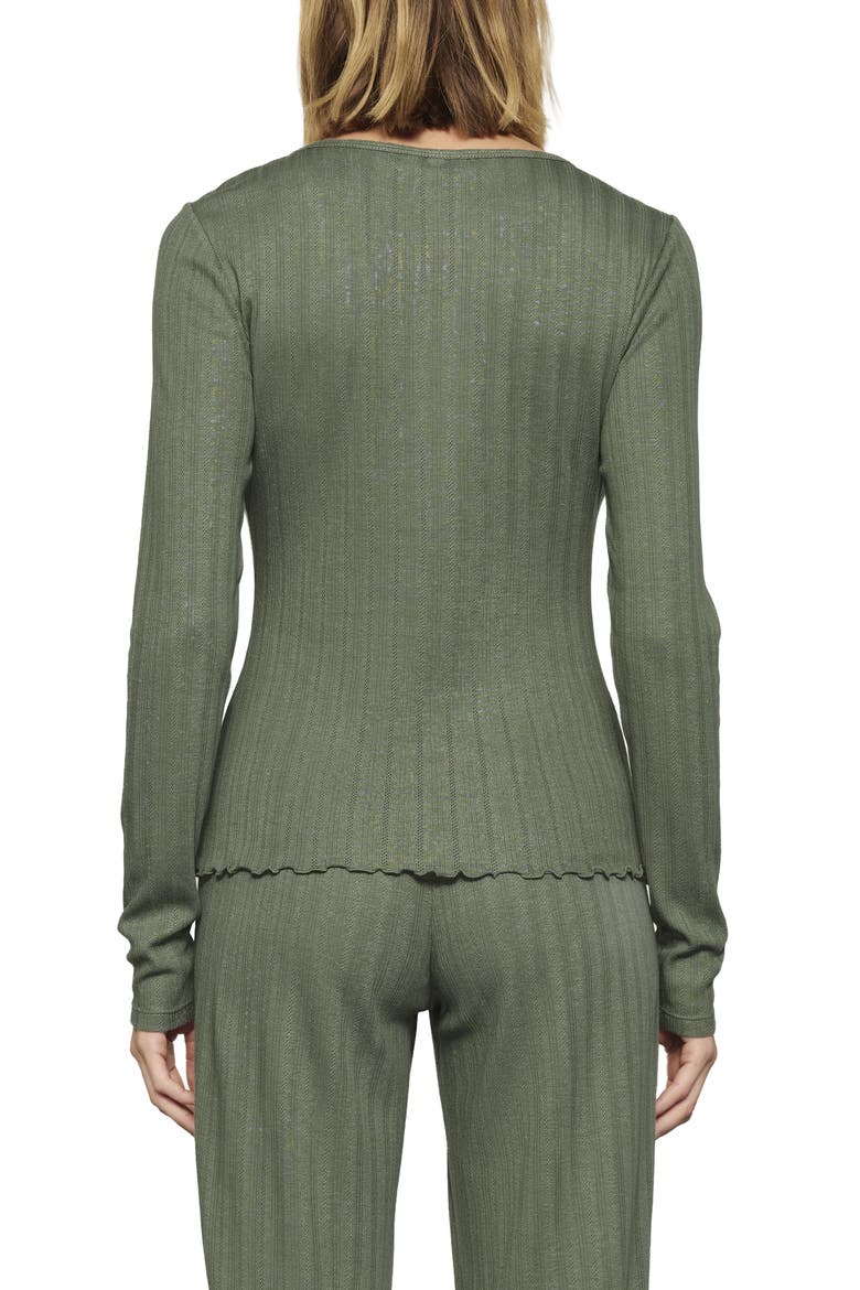 Pointelle Rib Henley Pajama Top, Alternate, color, DESERT SAGE