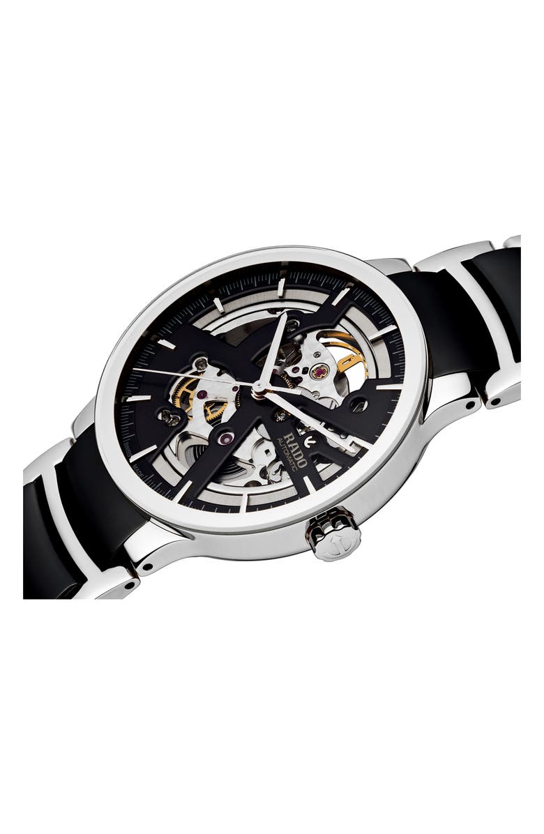 RADO Centrix Automatic Open Heart Ceramic Bracelet Watch, 38mm, Alternate, color, 