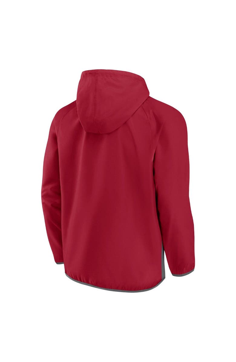 FANATICS Men's Fanatics Crimson Oklahoma Sooners Victory On Raglan Quarter-Zip Hoodie, Alternate, color, Crimson