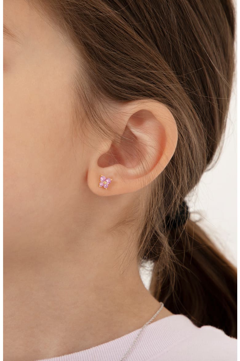 Teenie Tiny Butterfly Plated Earrings, Alternate, color, Pink
