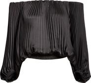 A.L.C. Sienna Plissé Off the Shoulder Top