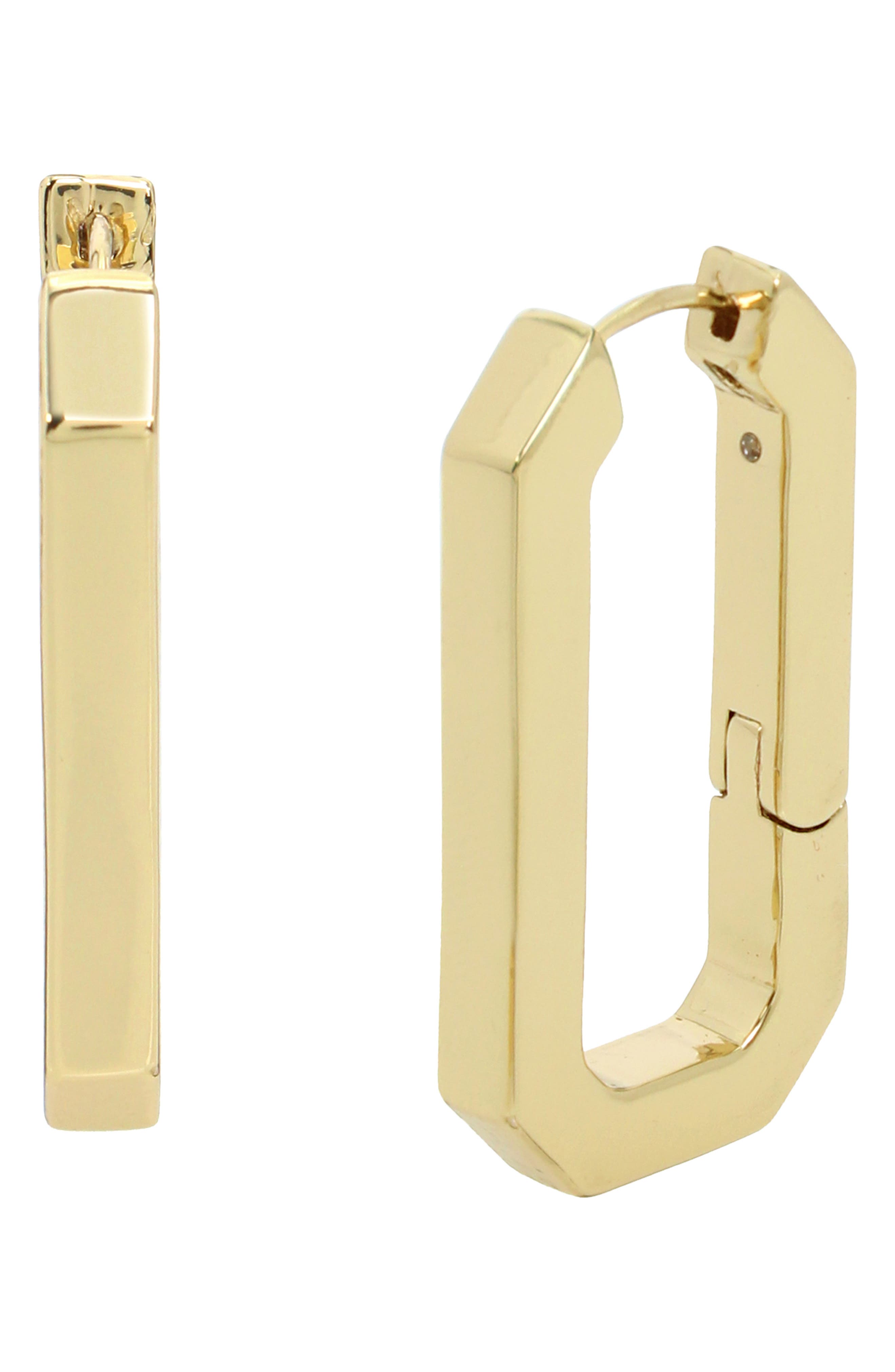 AllSaints Hexagon Hoop Earrings