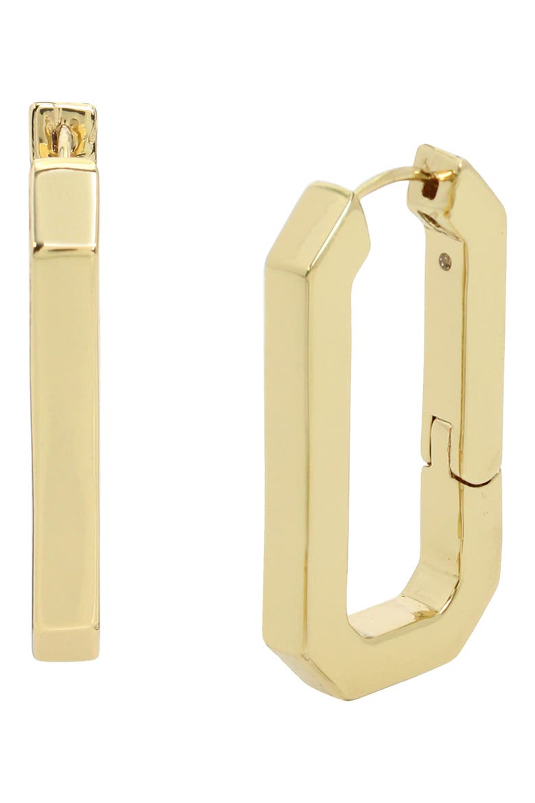 Hexagon Hoop Earrings, Main, color, GOLD
