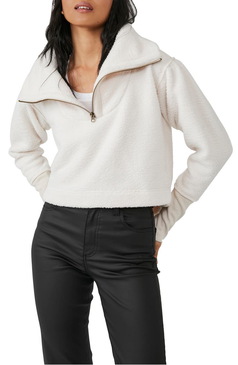 Free People We the Free Poppy Quarter Zip Pullover, Main, color, 