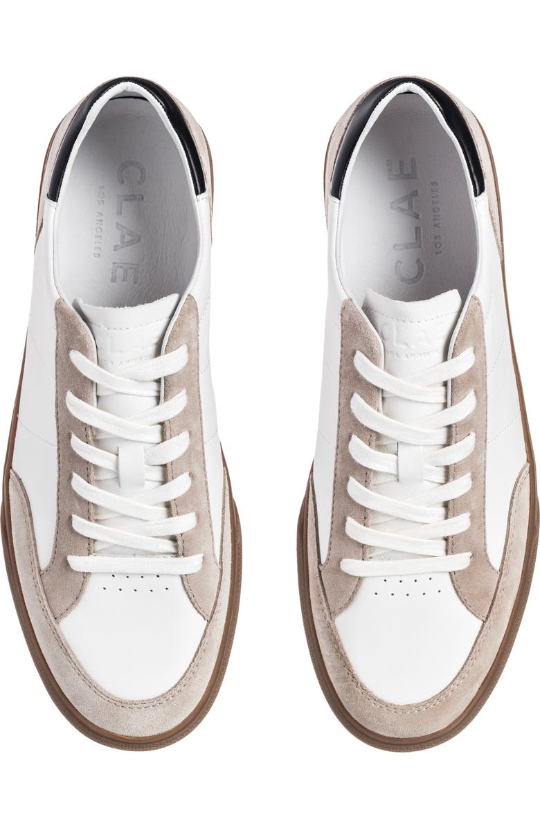 CLAE Monroe Venice Leather Sneaker, Alternate, color, White Feather Grey Dark Gum