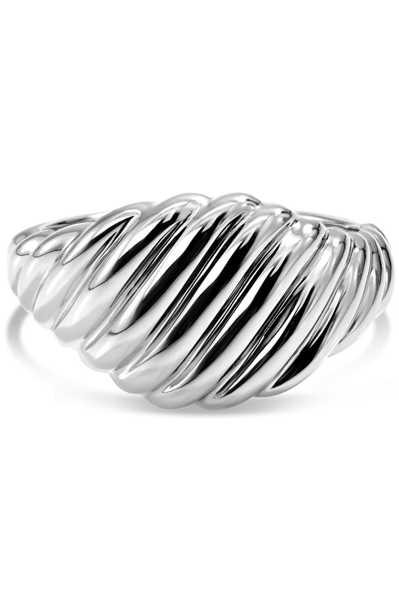 DEVATA Rope Ring in Rhodium Plated Sterling Silver, 12mm, Alternate, color, Silver