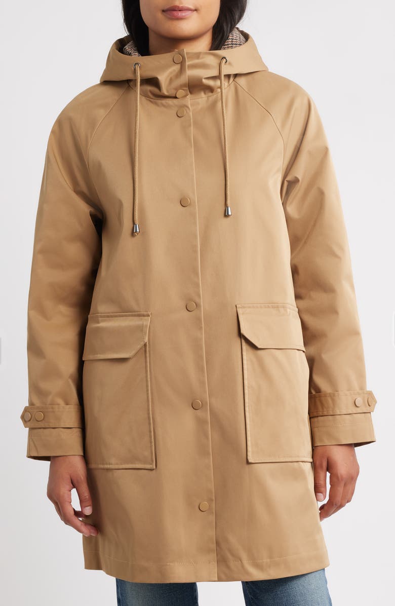 Bernardo Water Resistant Hooded Jacket, Main, color, Desert Sand