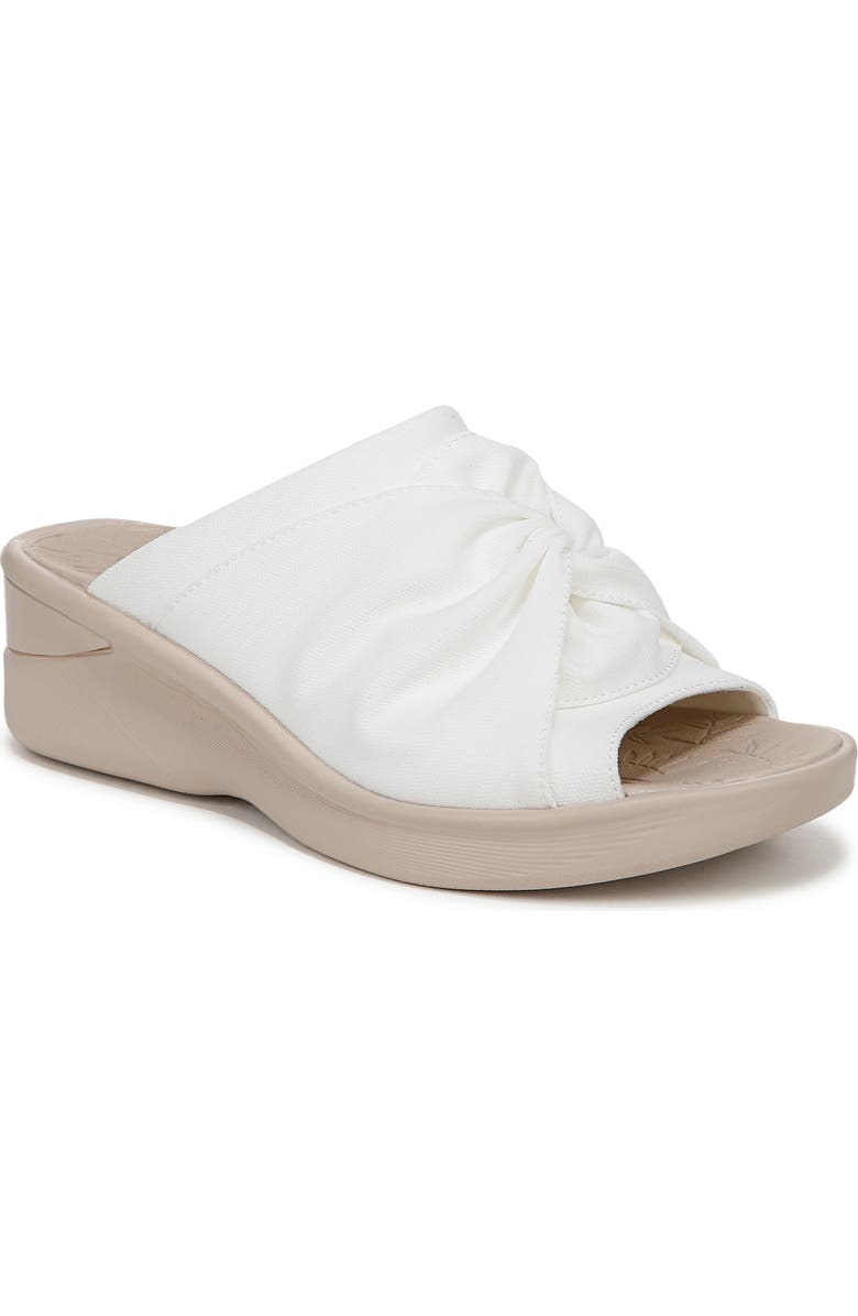 LifeStride Smile 3 Open Toe Wedge Slide Sandal - Wide Width Available, Main, color, White