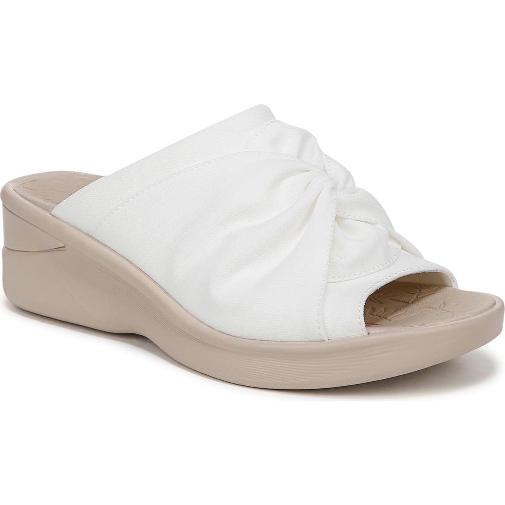 Bzees Women's Smile 3 Washable Slide Wedge Sandals In White