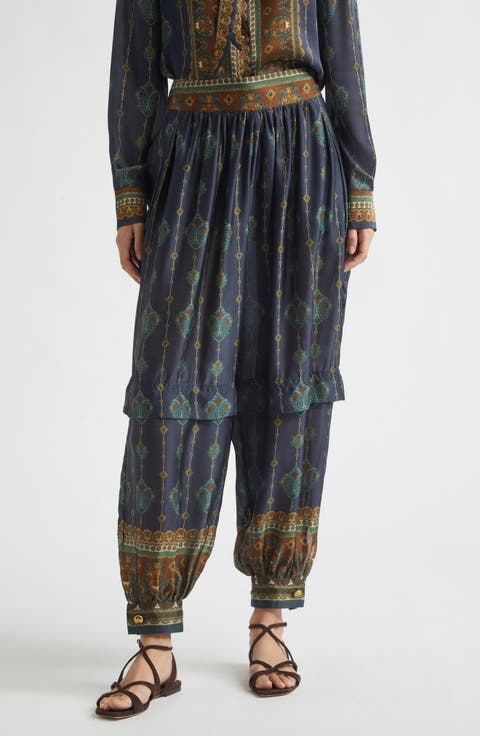Ascent Print Silk Harem Pants