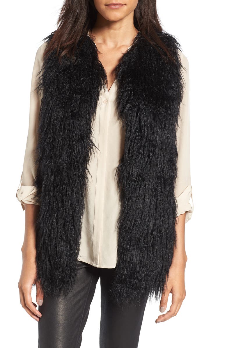 Hinge Faux Fur Vest, Main, color,